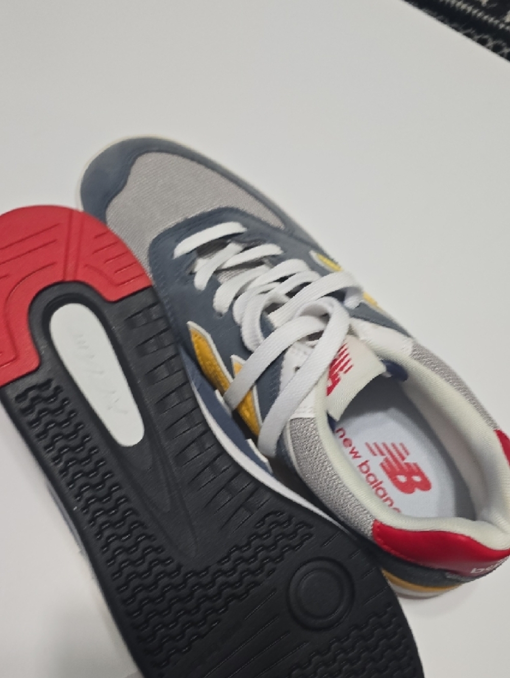 New Balance Navy Gray Yellow Low-Top Sneakers - Picture 3 of 6